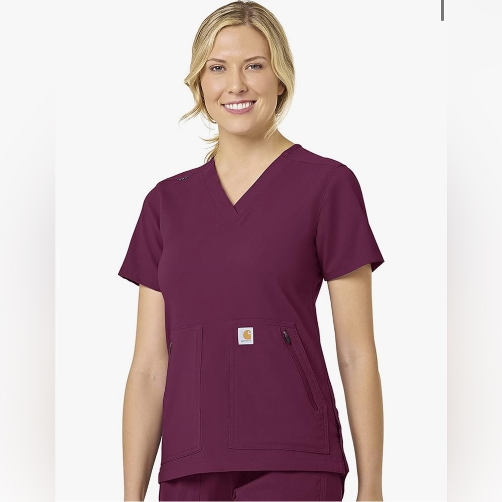 Carhartt Womens Women's Modern Fit 4 Pocket V-Neck Scrub TopMedical Scrubs Shirt